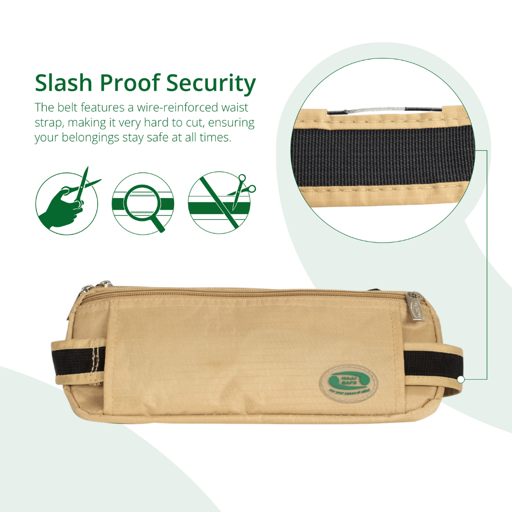 Anti-Theft Waist Bag And Ihram Belt for Men | Beige