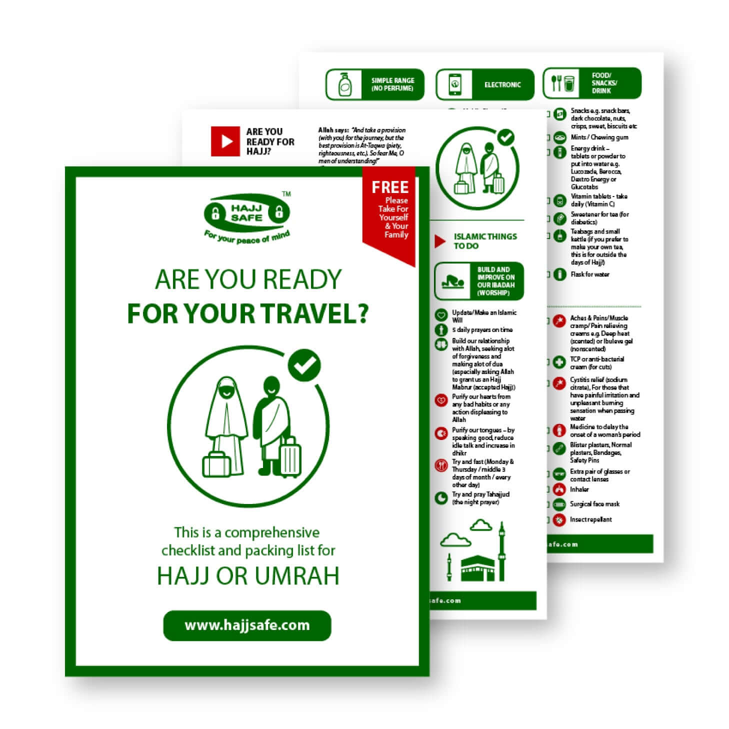 Free Hajj and Umrah PDF, How to pack for Umrah and Hajj, Packing Listing for Hajj, Free Hajj Download, Free umrah Download