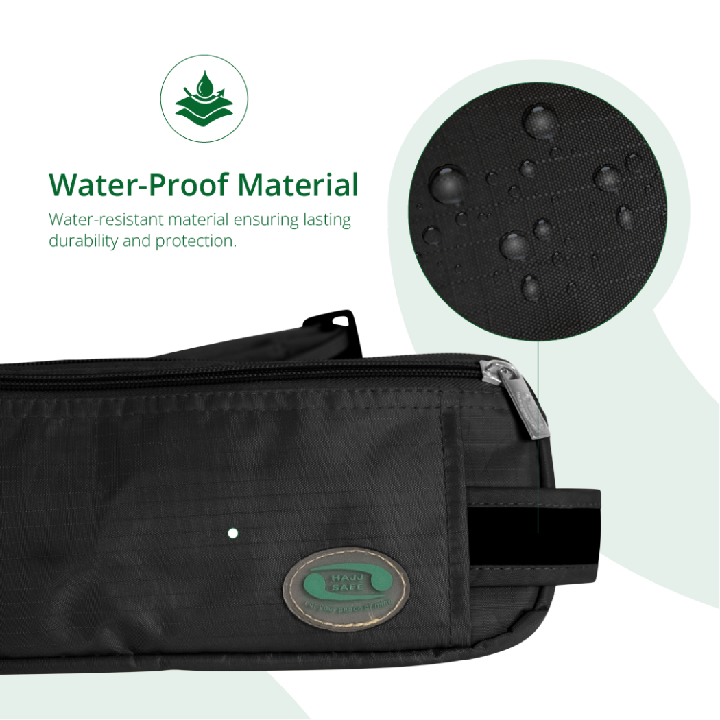 Anti-Theft Waist Bag And Ihram Belt for Men | Black