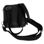Secure zipper compartments on black Hajj bag for women