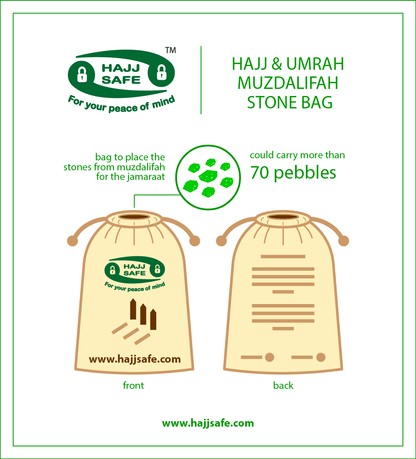 Pebble bag for Hajj, Pebble bag for Umrah, bag for Muzdalifah, Jamarat Stone bag