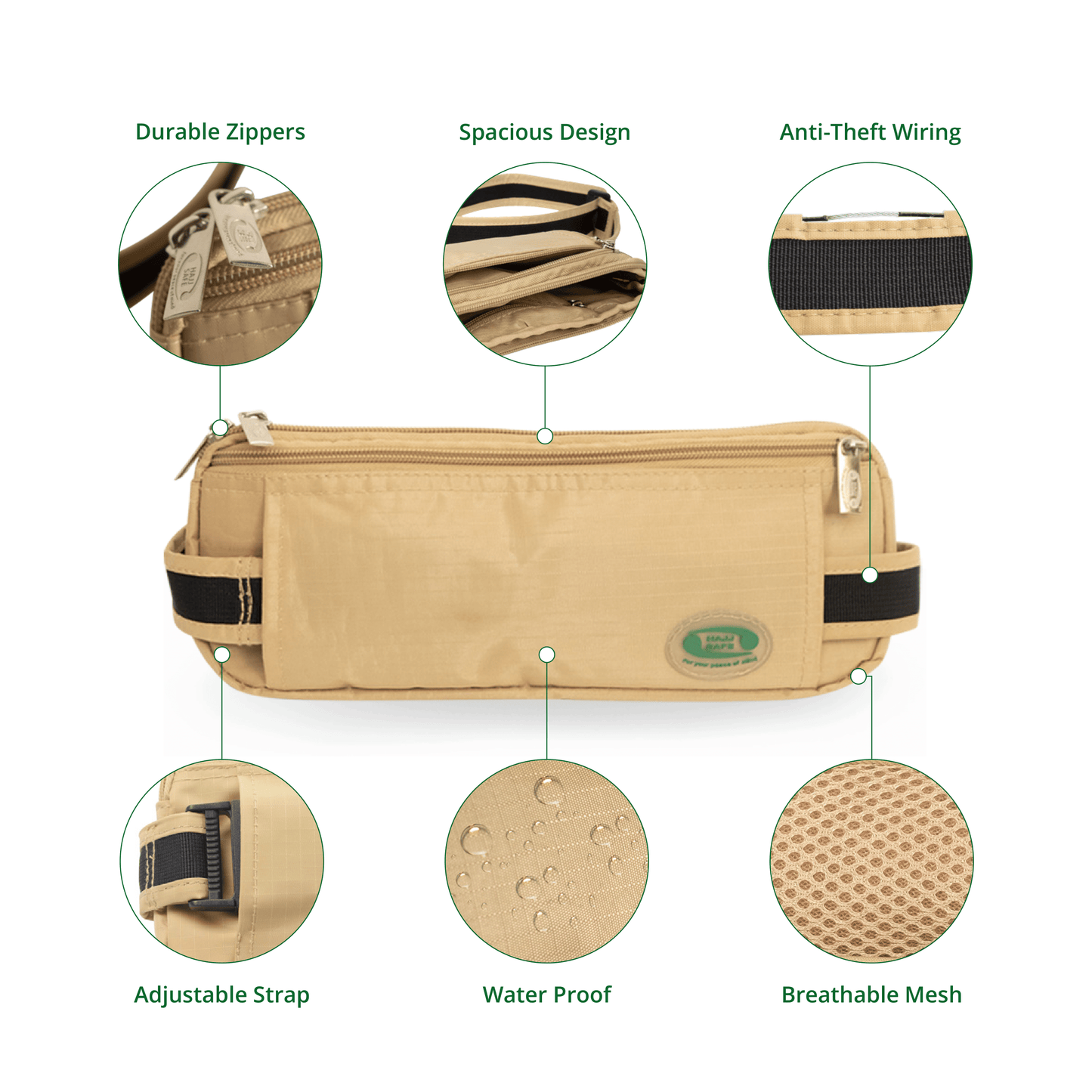 Anti-Theft Waist Bag And Ihram Belt for Hajj & Umrah