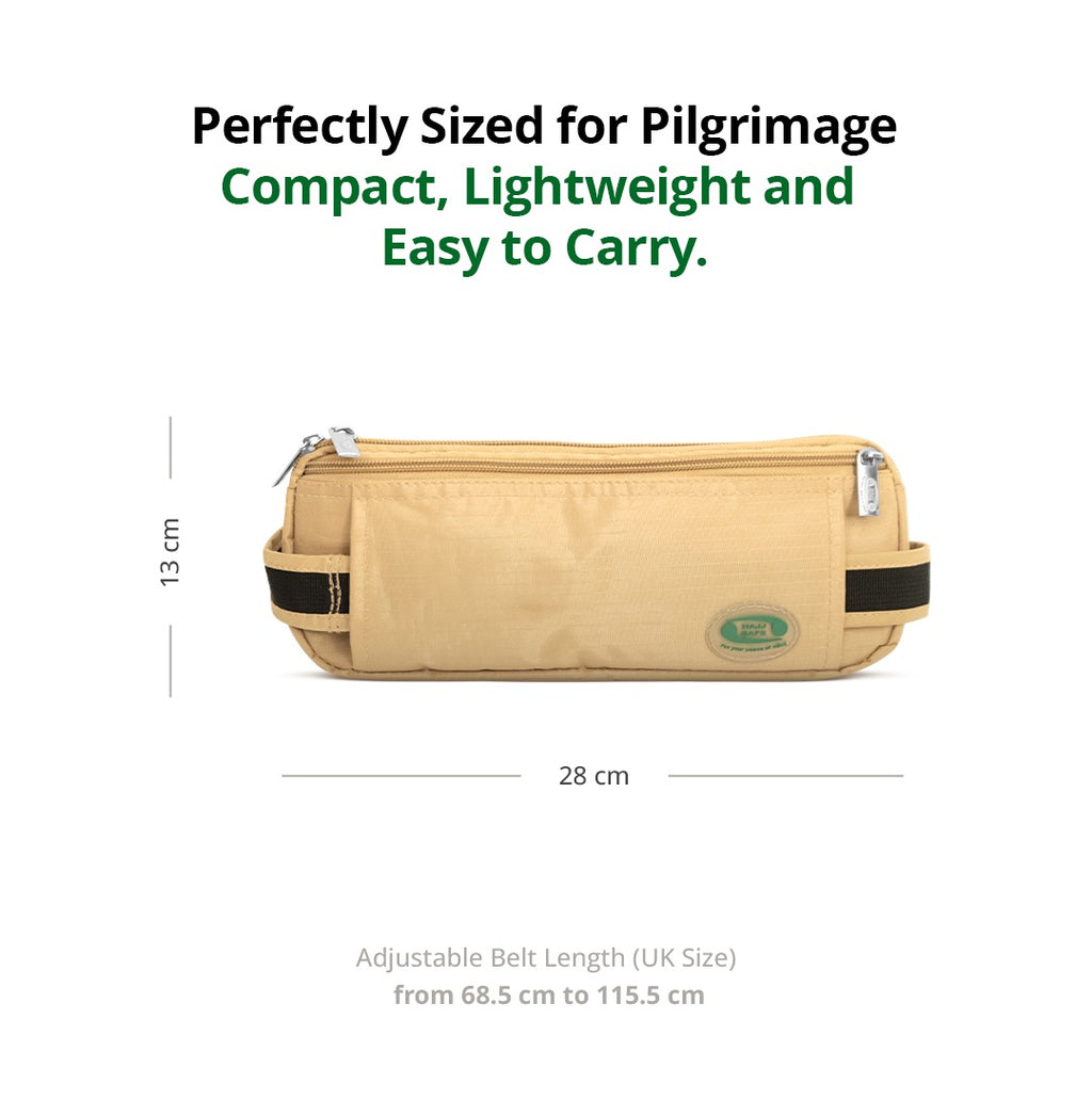 Anti-Theft Waist Bag & Ihram Belt for Men | Beige