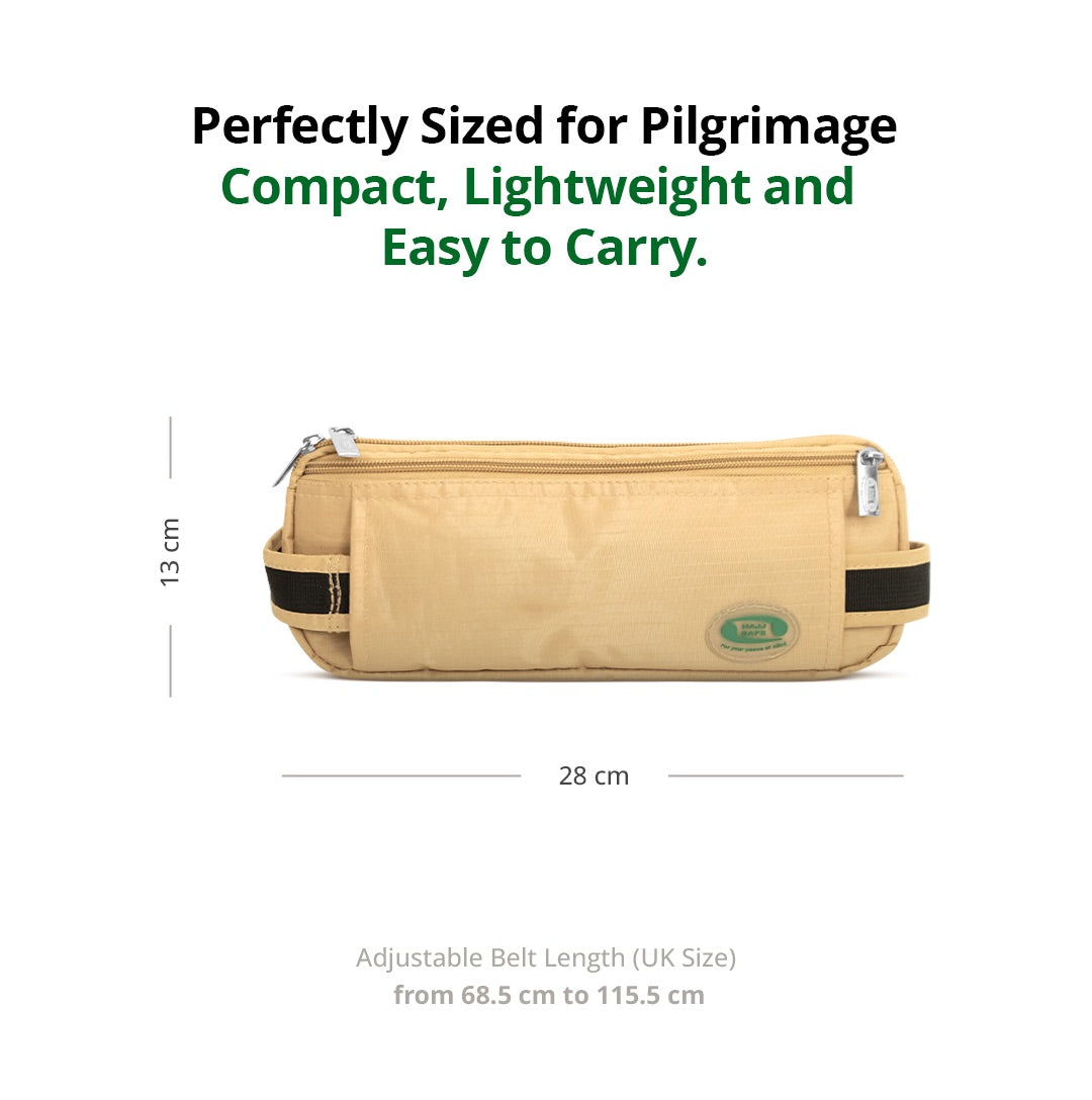 Anti-Theft Waist Bag & Ihram Belt for Men | Beige
