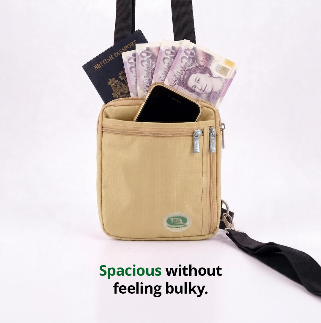 Hajj & Umrah Bag for Men | Beige | Hajj Safe