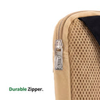 Durable zipper on beige Hajj and Umrah bag for men