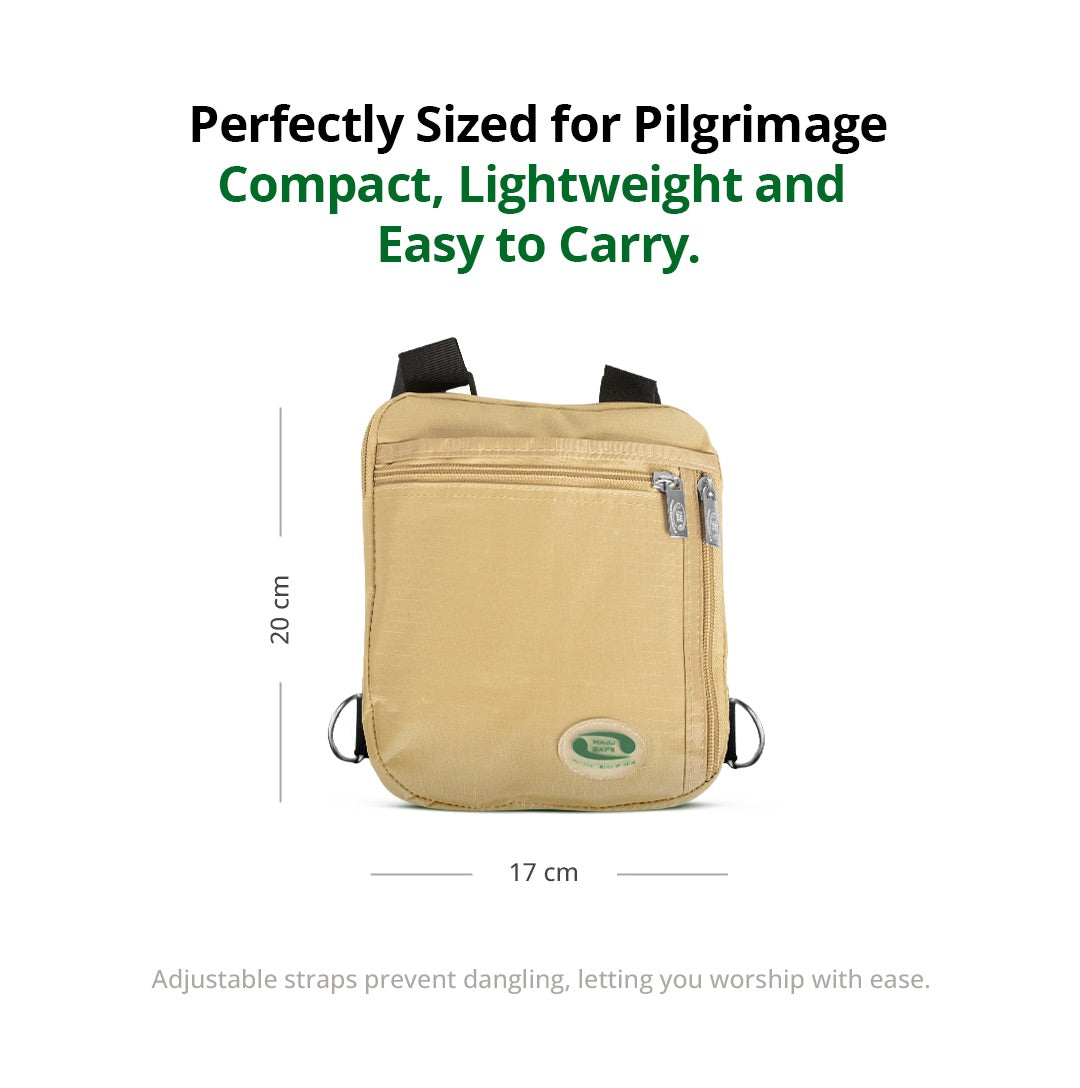 Compact men's Hajj and Umrah bag size and dimensions