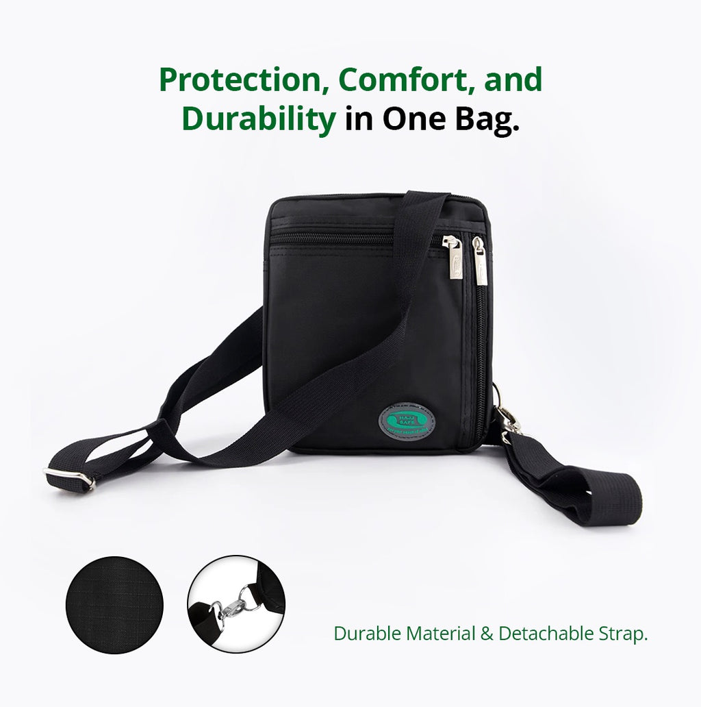Lightweight black Hajj and Umrah bag for male pilgrims