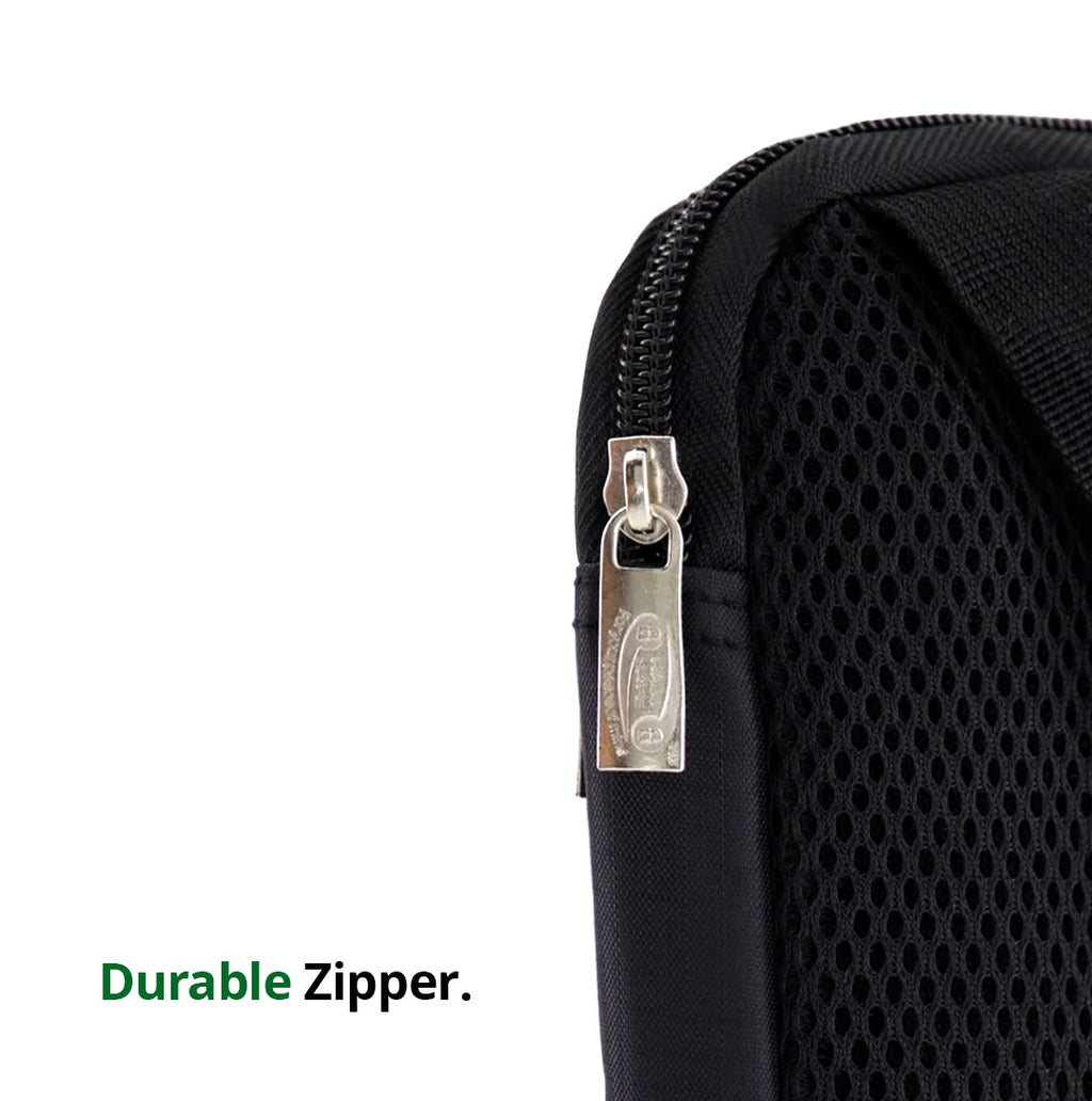 Durable zipper on beige Hajj and Umrah bag for men
