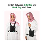 2 in 1 Hajj bag for men worn as neck or side bag