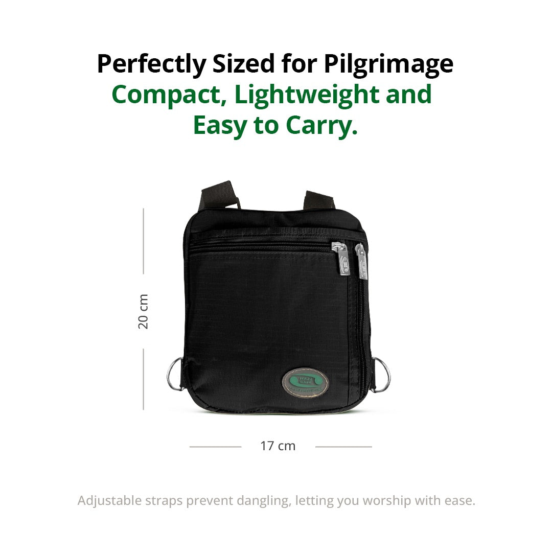 Compact men's Hajj and Umrah bag size and dimensions