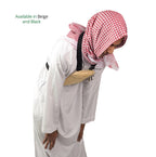 Beige Hajj bag for men worn close to the body (1)