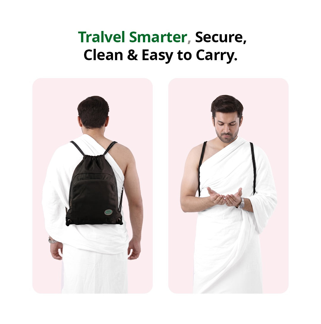 Shoe & Prayer Mat Travel Bag for Hajj & Umrah | Black