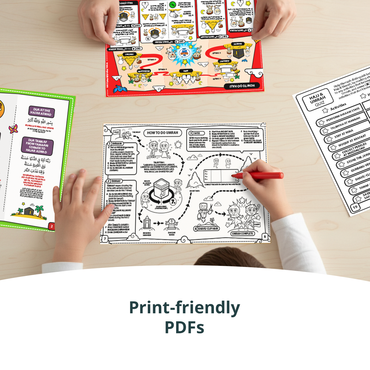 Printable Hajj worksheets and colouring activities for children